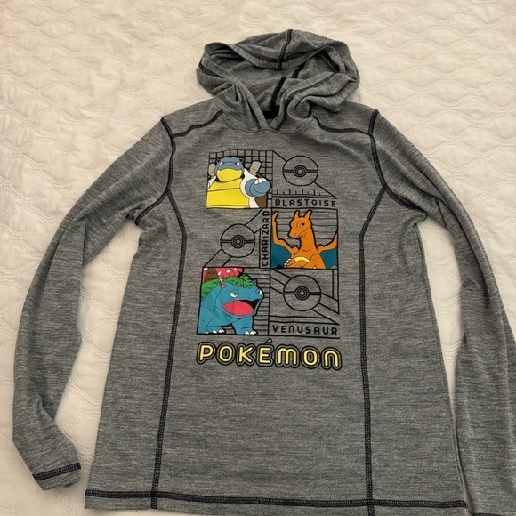POKEMON Boys Graphic Shirt Size Large Long-Sleeve Pullover Hoodie Lightweight - Picture 4 of 7